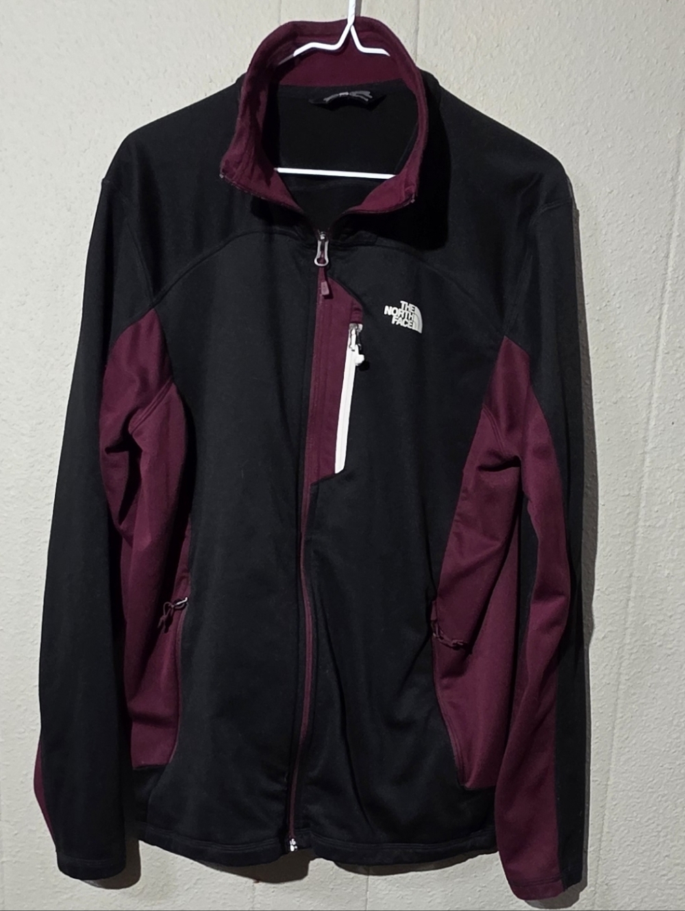 Men's The North Face Full Zip Up Jacket Sz L Burgamdy & Black  (Lot 1l